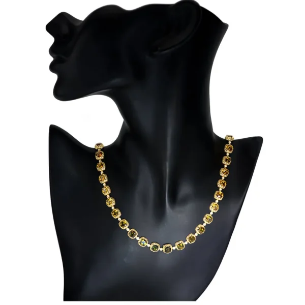 Tourmaline Jewelry*Alex Soldier Gold Byzantine Necklace with Tourmalines and Diamonds
