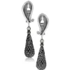 Diamond Jewelry | Diamond Earrings*Alex Soldier Gold Calla Drop Dangle Earrings with Black Diamonds