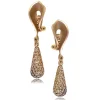 Diamond Jewelry | Diamond Earrings*Alex Soldier Gold Calla Drop Dangle Earrings with Champagne Diamonds