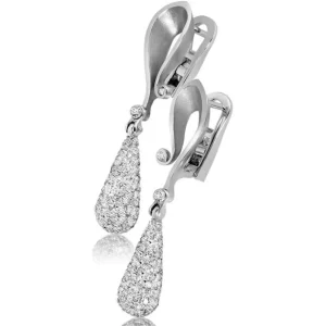 Diamond Earrings | Drop Dangle Earrings*Alex Soldier Gold Calla Drop Dangle Earrings with Silvermist Diamonds