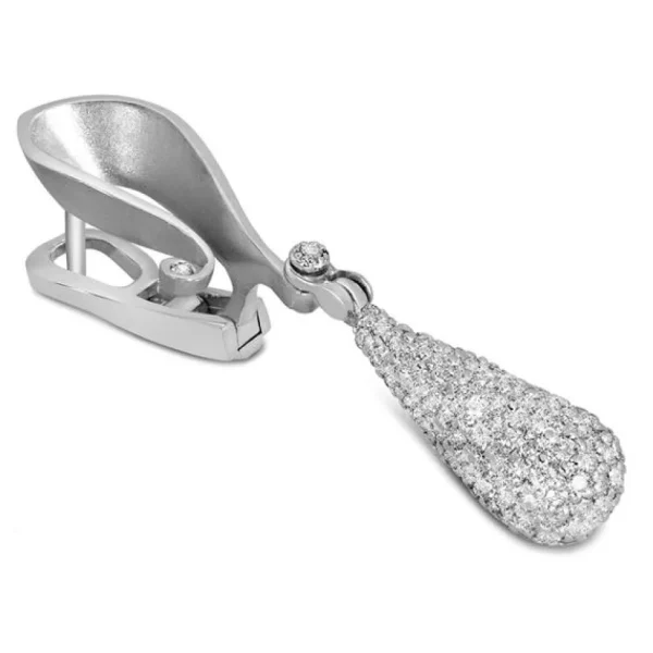 Diamond Earrings | Drop Dangle Earrings*Alex Soldier Gold Calla Drop Dangle Earrings with Silvermist Diamonds