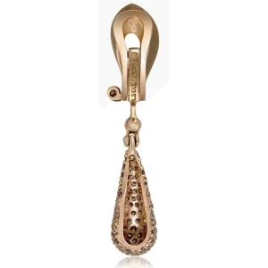 Diamond Jewelry | Diamond Earrings*Alex Soldier Gold Calla Drop Dangle Earrings with Champagne Diamonds