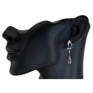Diamond Jewelry | Diamond Earrings*Alex Soldier Gold Calla Drop Dangle Earrings with Black Diamonds