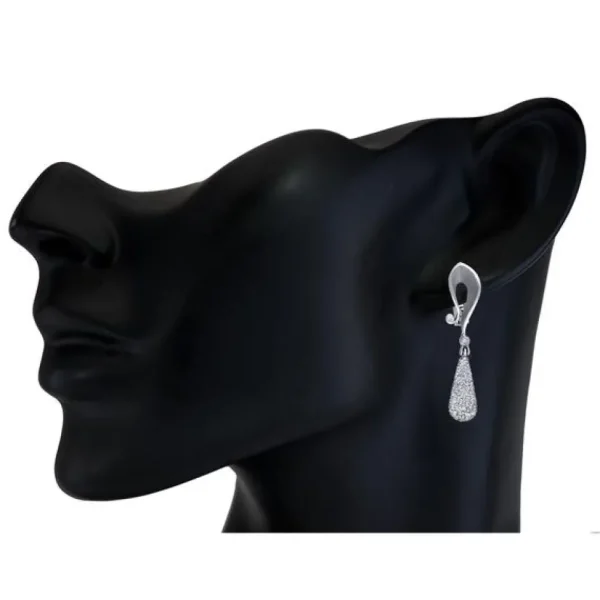 Diamond Earrings | Drop Dangle Earrings*Alex Soldier Gold Calla Drop Dangle Earrings with Silvermist Diamonds