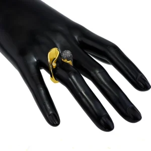 Designer Rings | Gold Rings*Alex Soldier Gold Calla Ring with Black Diamonds