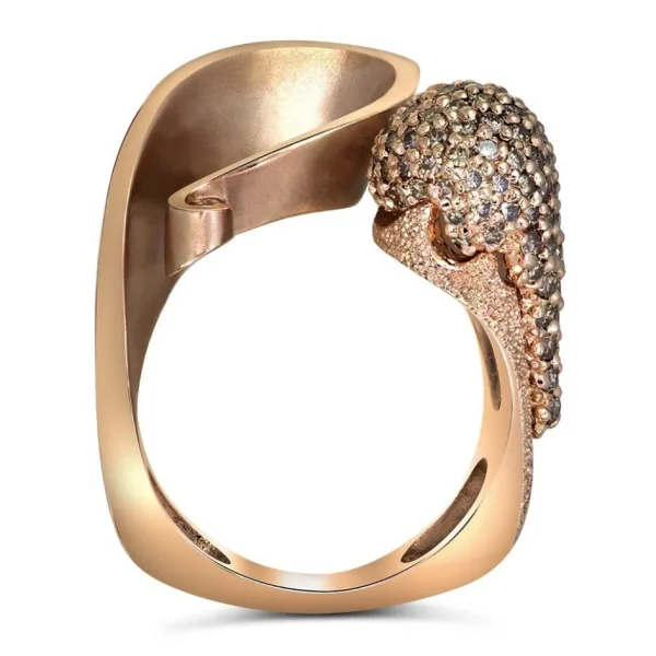 Designer Rings*Alex Soldier Gold Calla Ring with Champagne Diamonds