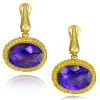 Amethyst Jewelry | Sapphire Jewelry*Alex Soldier Gold Cocktail Drop Earrings With Amethyst & Sapphires