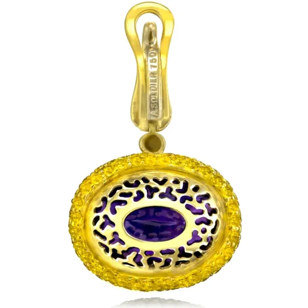 Amethyst Jewelry | Sapphire Jewelry*Alex Soldier Gold Cocktail Drop Earrings With Amethyst & Sapphires