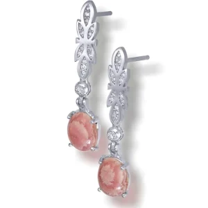 Stud Earrings | Diamond Earrings*Alex Soldier Gold Cocktail Earrings With Rhodochrosite & Diamonds