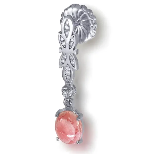Stud Earrings | Diamond Earrings*Alex Soldier Gold Cocktail Earrings With Rhodochrosite & Diamonds