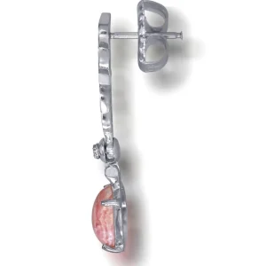 Stud Earrings | Diamond Earrings*Alex Soldier Gold Cocktail Earrings With Rhodochrosite & Diamonds