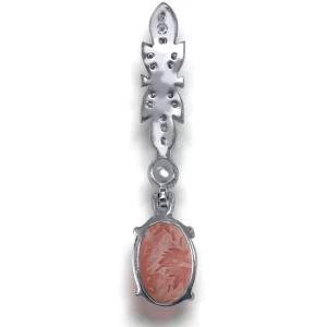 Stud Earrings | Diamond Earrings*Alex Soldier Gold Cocktail Earrings With Rhodochrosite & Diamonds