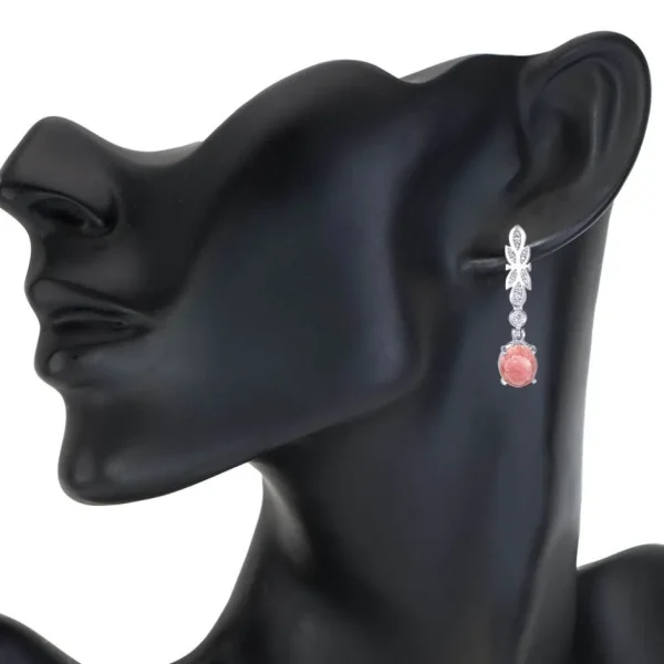 Stud Earrings | Diamond Earrings*Alex Soldier Gold Cocktail Earrings With Rhodochrosite & Diamonds