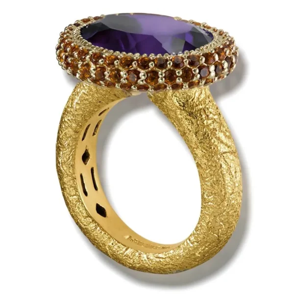 Designer Rings | Gold Rings*Alex Soldier Gold Cocktail Ring with Amethyst & Madeira Citrine