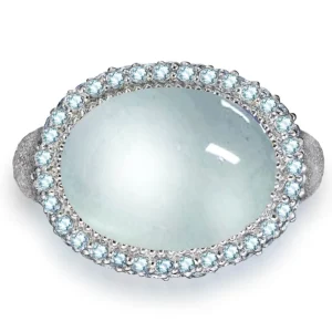 Designer Rings*Alex Soldier Gold Cocktail Ring with Aquamarine & Blue Topaz