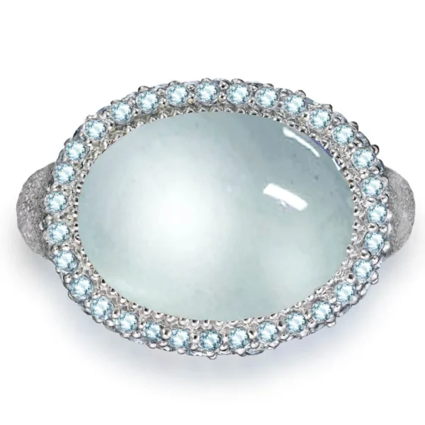 Designer Rings*Alex Soldier Gold Cocktail Ring with Aquamarine & Blue Topaz