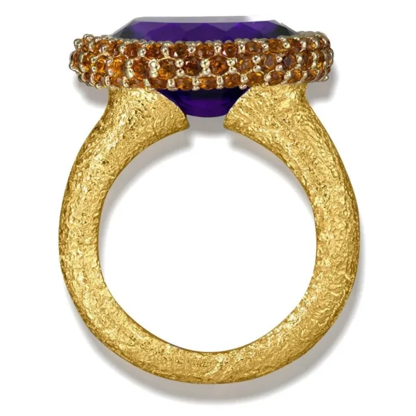 Designer Rings | Gold Rings*Alex Soldier Gold Cocktail Ring with Amethyst & Madeira Citrine