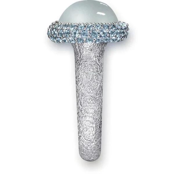 Designer Rings*Alex Soldier Gold Cocktail Ring with Aquamarine & Blue Topaz