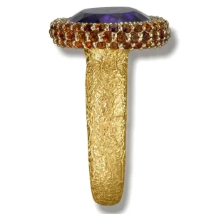 Designer Rings | Gold Rings*Alex Soldier Gold Cocktail Ring with Amethyst & Madeira Citrine