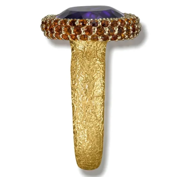 Designer Rings | Gold Rings*Alex Soldier Gold Cocktail Ring with Amethyst & Madeira Citrine