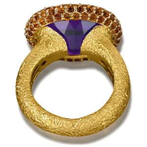 Designer Rings | Gold Rings*Alex Soldier Gold Cocktail Ring with Amethyst & Madeira Citrine