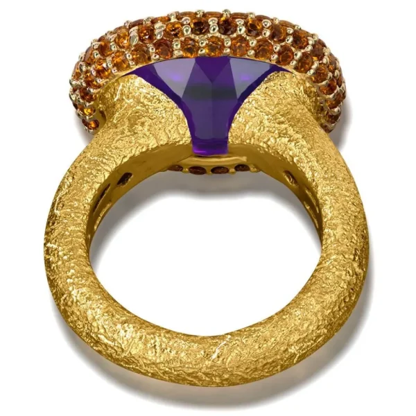 Designer Rings | Gold Rings*Alex Soldier Gold Cocktail Ring with Amethyst & Madeira Citrine