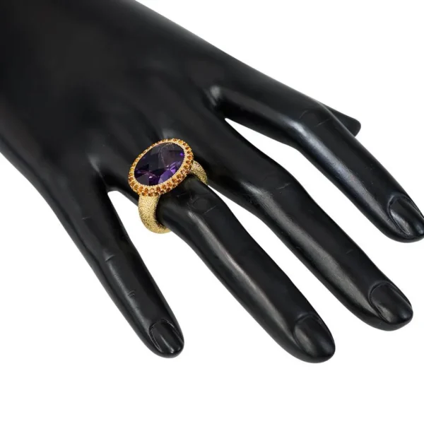 Designer Rings | Gold Rings*Alex Soldier Gold Cocktail Ring with Amethyst & Madeira Citrine
