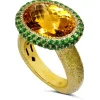 Designer Rings | Gold Rings*Alex Soldier Gold Cocktail Ring with Citrine & Tsavorites