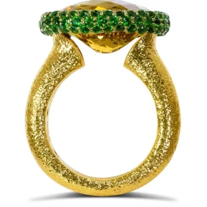 Designer Rings | Gold Rings*Alex Soldier Gold Cocktail Ring with Citrine & Tsavorites
