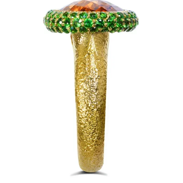 Designer Rings | Gold Rings*Alex Soldier Gold Cocktail Ring with Citrine & Tsavorites