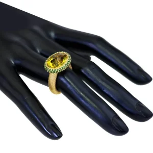 Designer Rings | Gold Rings*Alex Soldier Gold Cocktail Ring with Citrine & Tsavorites