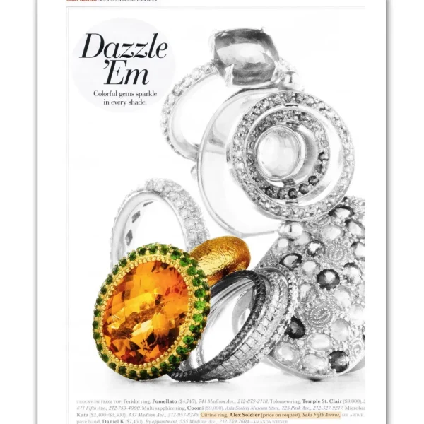 Designer Rings | Gold Rings*Alex Soldier Gold Cocktail Ring with Citrine & Tsavorites