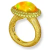 Gold Rings | Designer Rings*Alex Soldier Gold Cocktail Ring with Golden Opal & Peridot