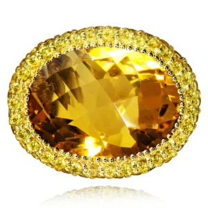 Designer Rings | Gold Rings*Alex Soldier Gold Cocktail Ring With Honey Citrine