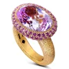 Designer Rings*Alex Soldier Gold Cocktail Ring with Kunzite & Pink Sapphires