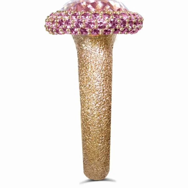Designer Rings*Alex Soldier Gold Cocktail Ring with Kunzite & Pink Sapphires