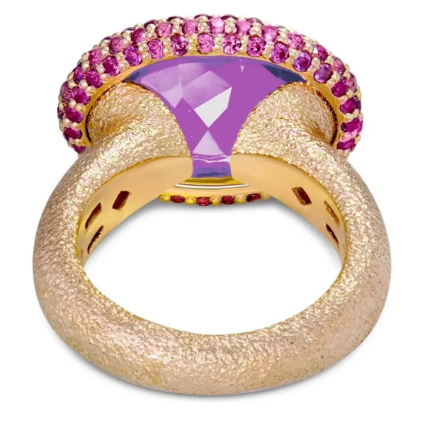 Designer Rings*Alex Soldier Gold Cocktail Ring with Kunzite & Pink Sapphires