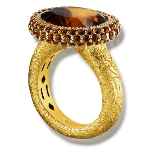 Designer Rings | Gold Rings*Alex Soldier Gold Cocktail Ring with Madeira Citrine