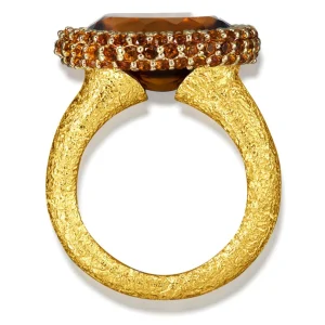 Designer Rings | Gold Rings*Alex Soldier Gold Cocktail Ring with Madeira Citrine