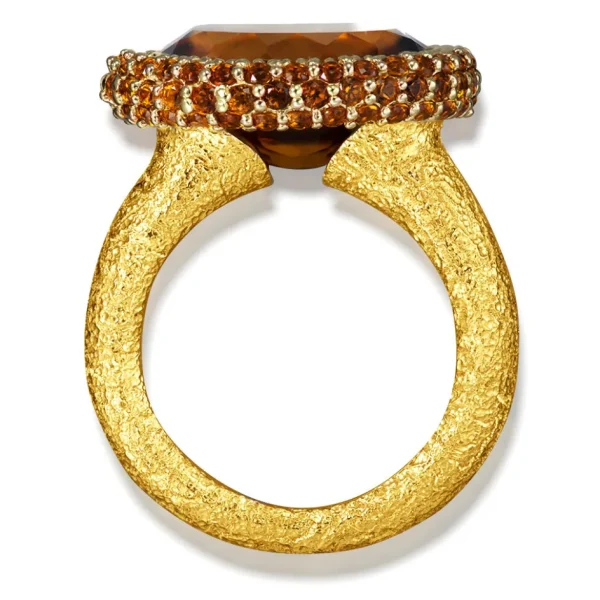 Designer Rings | Gold Rings*Alex Soldier Gold Cocktail Ring with Madeira Citrine