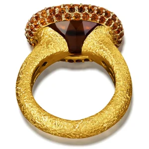 Designer Rings | Gold Rings*Alex Soldier Gold Cocktail Ring with Madeira Citrine