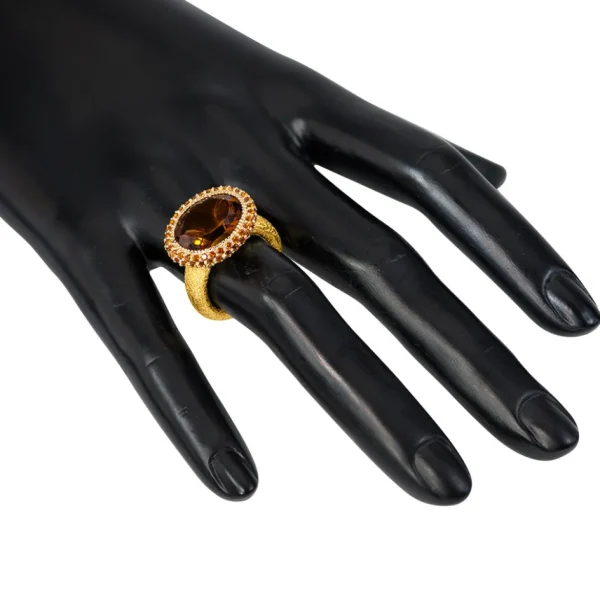 Designer Rings | Gold Rings*Alex Soldier Gold Cocktail Ring with Madeira Citrine
