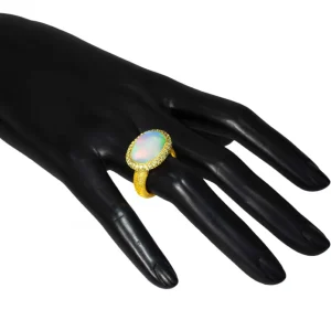 Designer Rings | Gold Rings*Alex Soldier Gold Cocktail Ring with Opal & Peridot