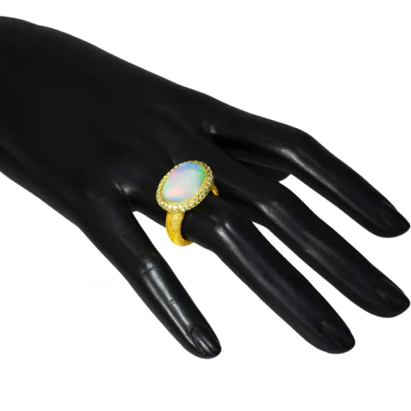 Designer Rings | Gold Rings*Alex Soldier Gold Cocktail Ring with Opal & Peridot
