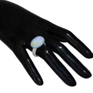 Designer Rings*Alex Soldier Gold Cocktail Ring with Opal & Blue Topaz