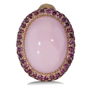 Designer Rings*Alex Soldier Gold Cocktail Ring with Pink Opal & Garnets