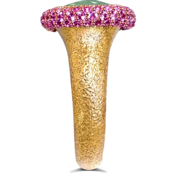 Designer Rings*Alex Soldier Gold Cocktail Ring with Peridot & Pink Sapphire