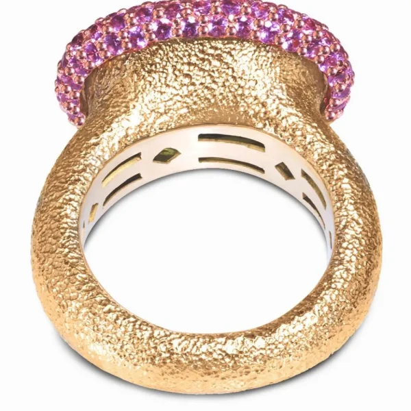 Designer Rings*Alex Soldier Gold Cocktail Ring with Peridot & Pink Sapphire