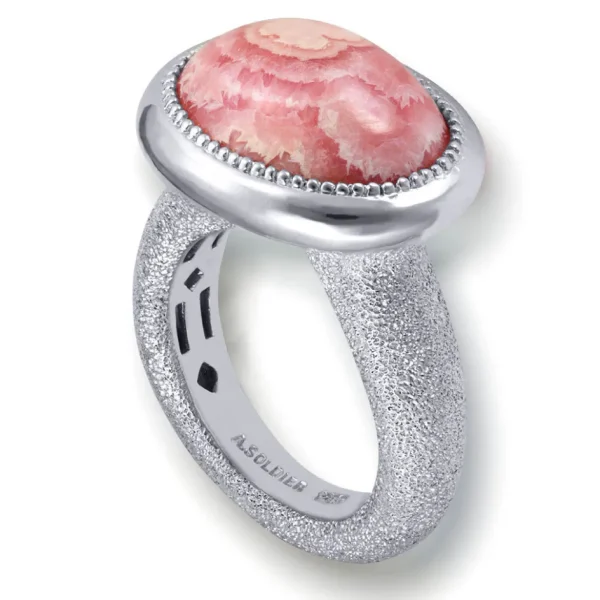 Designer Rings*Alex Soldier Gold Cocktail Ring with Rhodochrosite