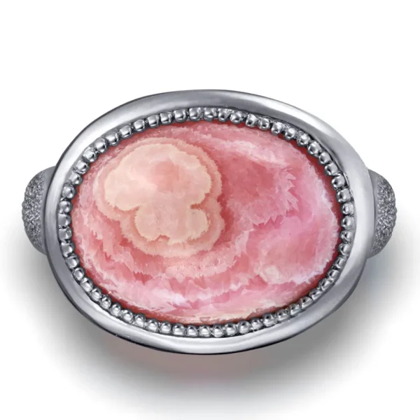 Designer Rings*Alex Soldier Gold Cocktail Ring with Rhodochrosite